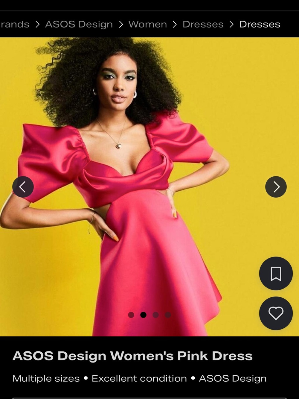 ASOS Fuschia Pink Puff-Sleeve Mini Dress - Picture 5 of 15